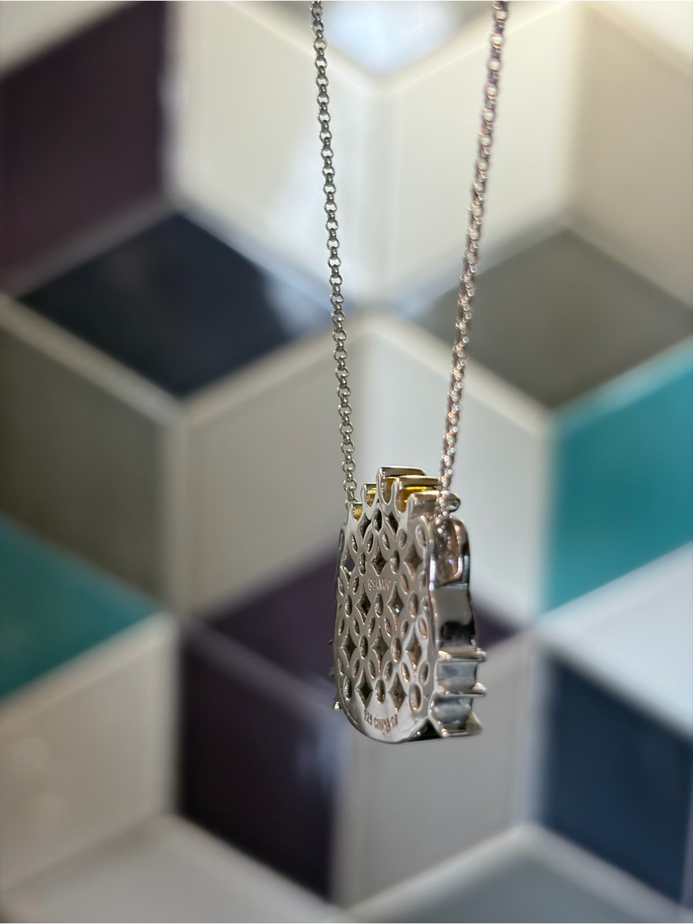 Y2K Hello Kitty Sanrio 925 gold plated Diamonique pendant Necklace Rare - Picture 4 of 8
